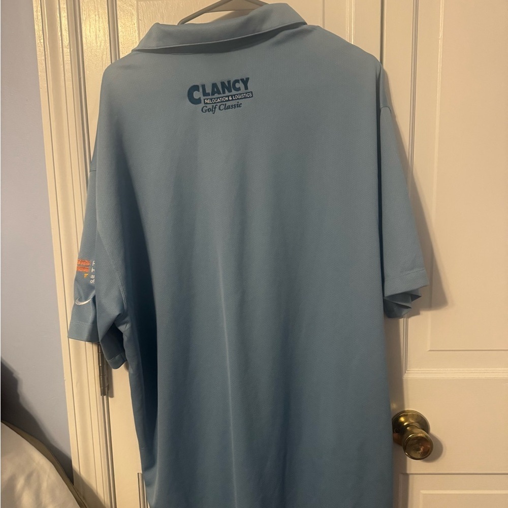 Men's Light Blue Polo Shirt, with logo - Picture 6 of 7